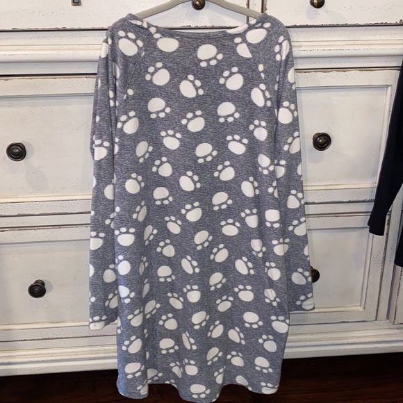 Wonder Nation light pink & gray puppy dog 🐶 longsleeve soft nightgown pajamas M - Picture 3 of 5
